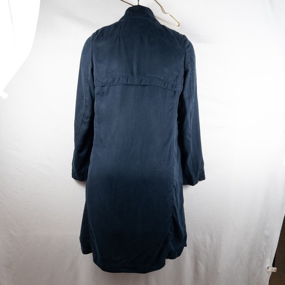 NWT Aritzia Babaton Maximo Pure Indigo Navy Blue Cape Jacket Trench Coat Small - Picture 4 of 9